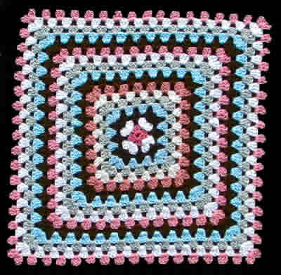  Lap Rug 2 (close-up) Crocheted Multi-coloured Commercial Wool